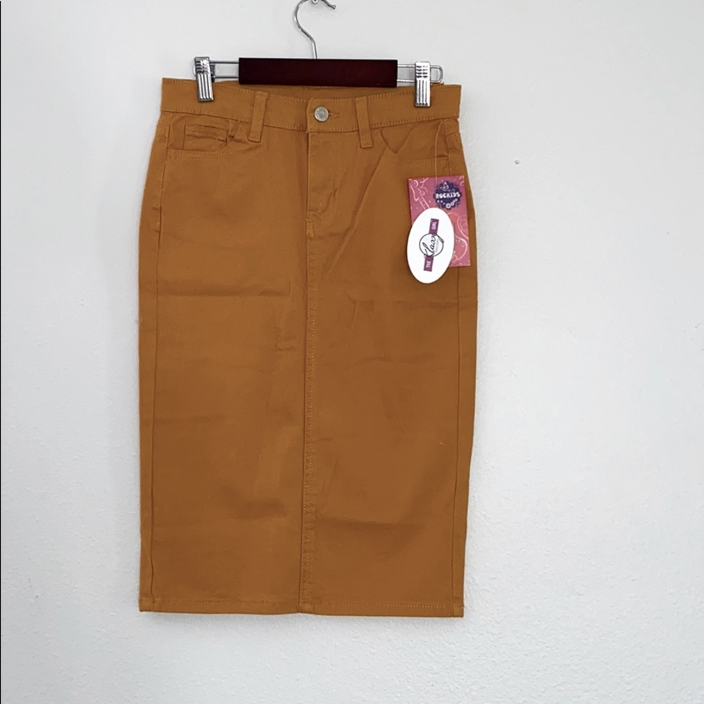 Girls denim mustard skirt